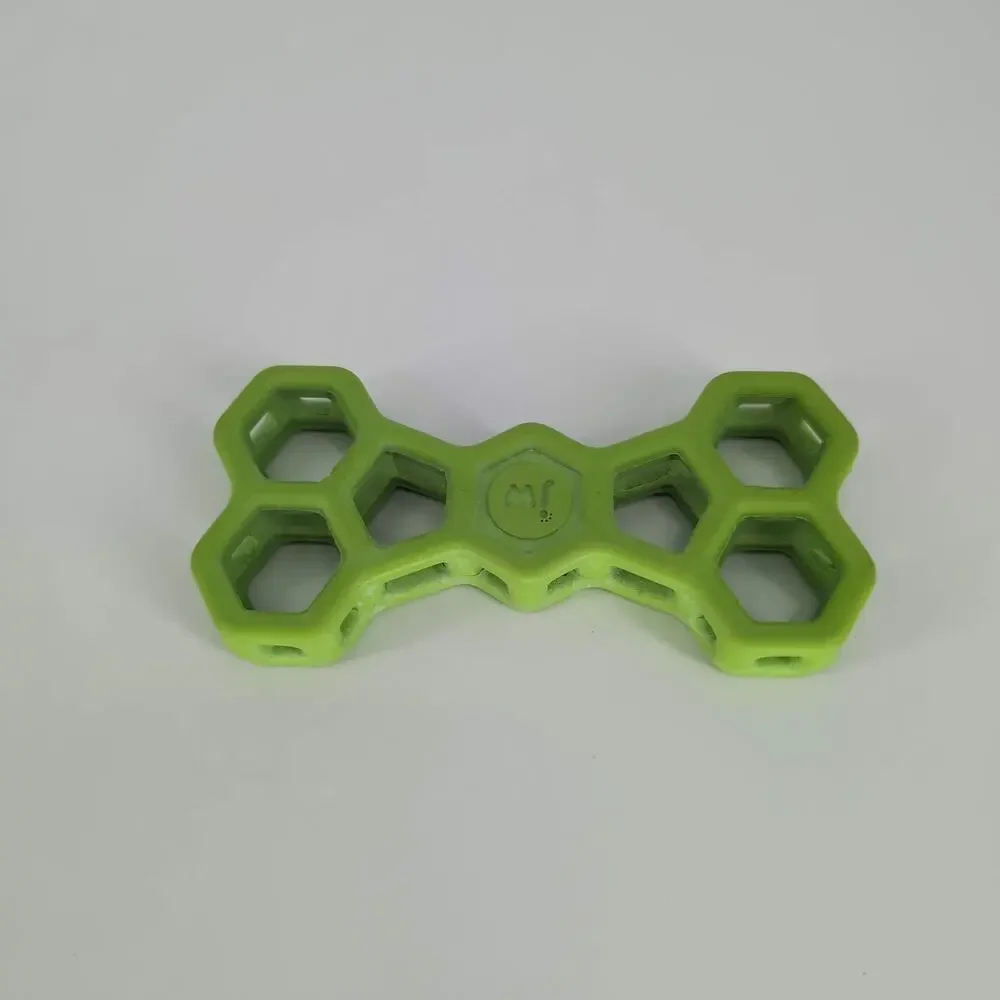 JW Pet Hol-ee Bone Lime Green Puppy Dog Toy / Puzzle / Chew Treat Toy - GUC